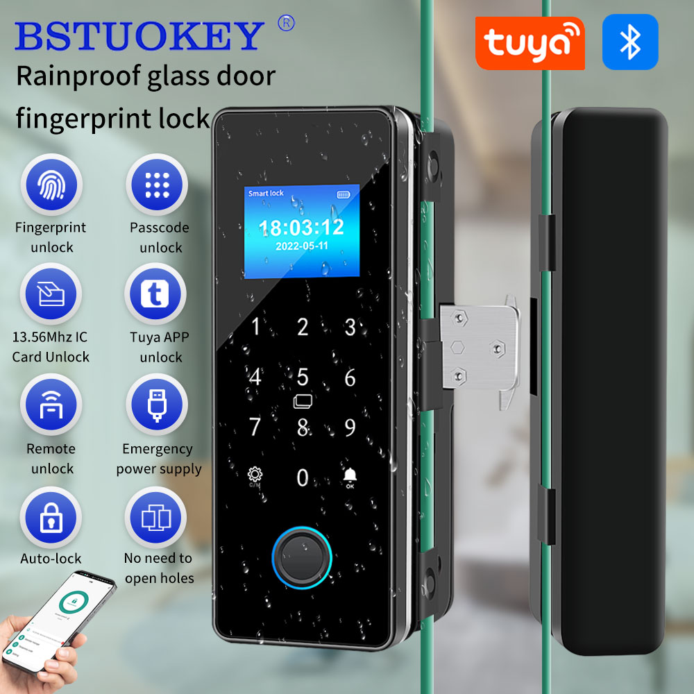 Glass Door Hinge - 방수 Tuya APP 제어 슬라이딩 유리