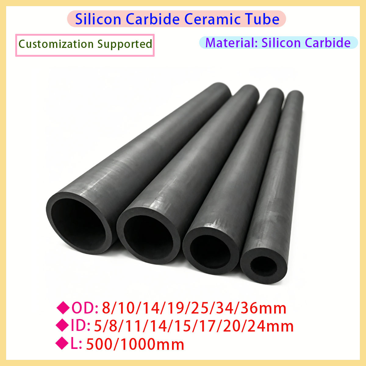 SiC 세라믹 파이프 무압 소결 탄화규소 솔리드 로드  - Ceramic Heat Emitter 리뷰 및 가격