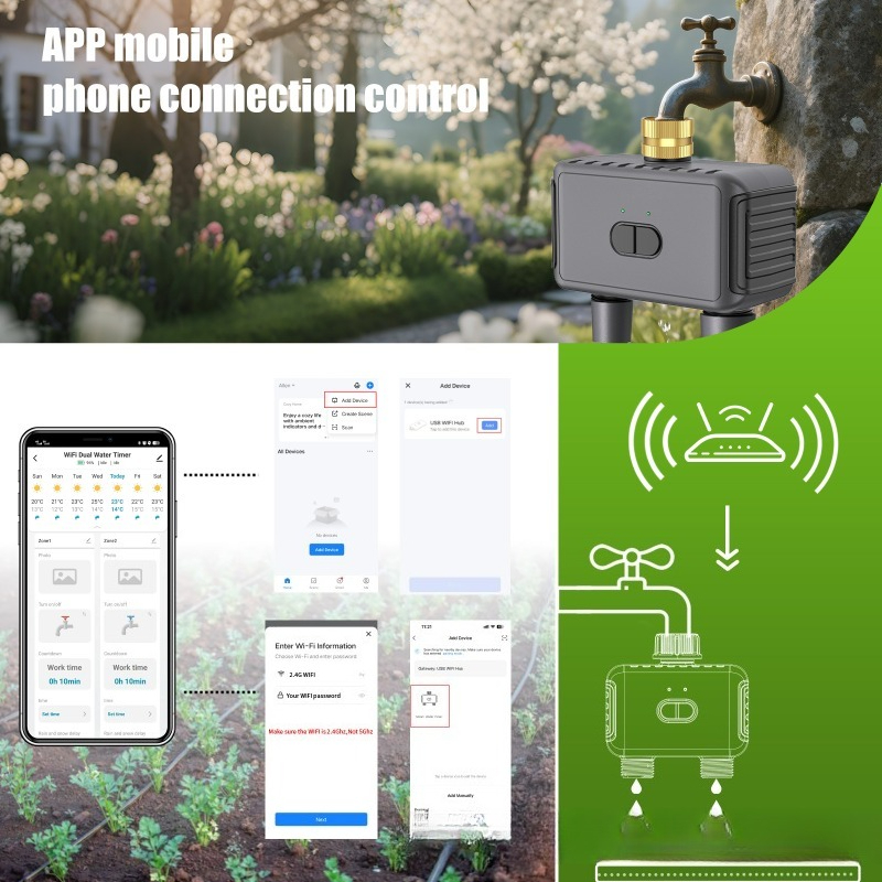 WiFi 블루투스 듀얼 콘센트 스마트 정원 관개 타이머 - Timer Dual Outlet 리뷰 및 가격